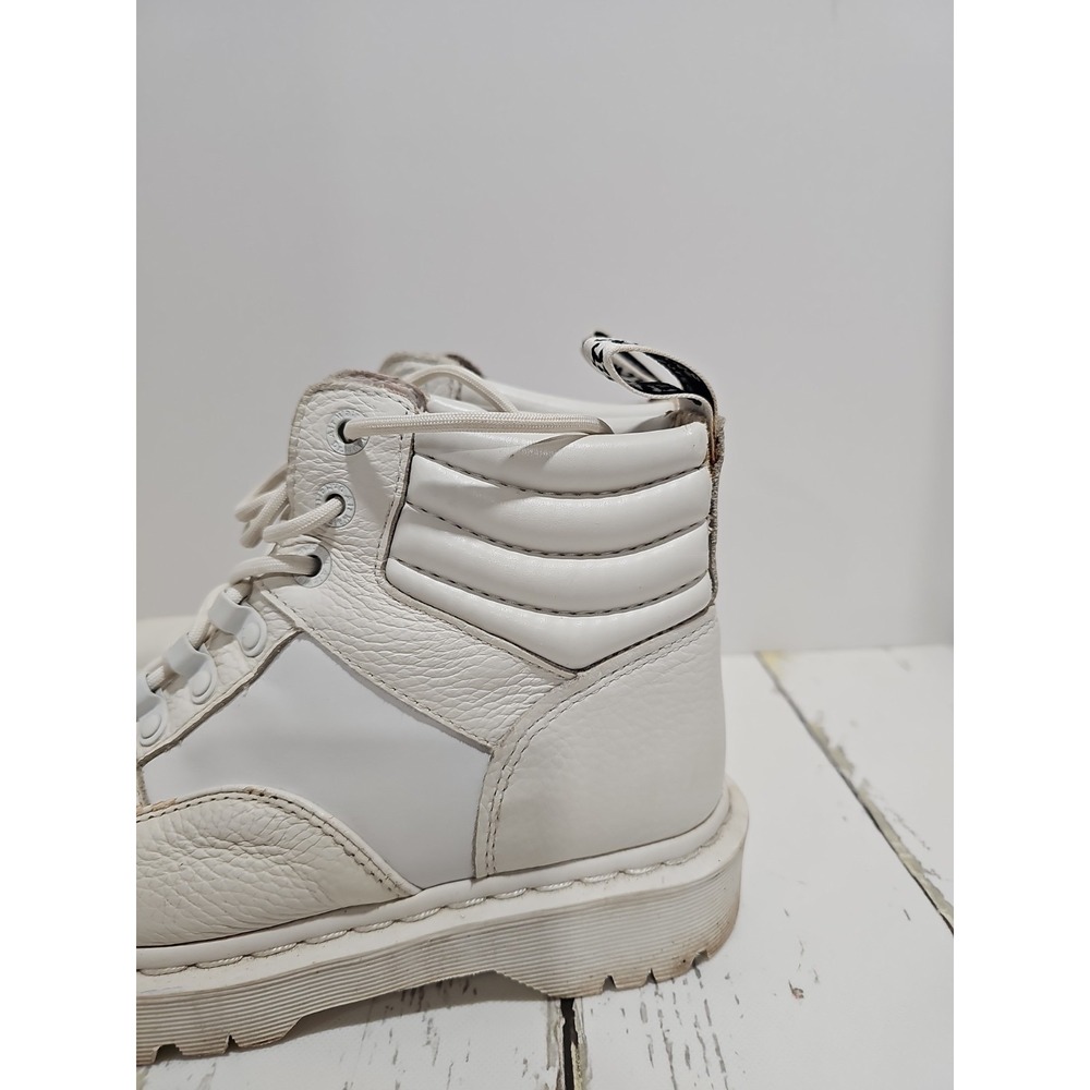 Dr Martens 939 White Leather Hiker Boots Padded Collar Ankle Womens Size 8 - Picture 9 of 16